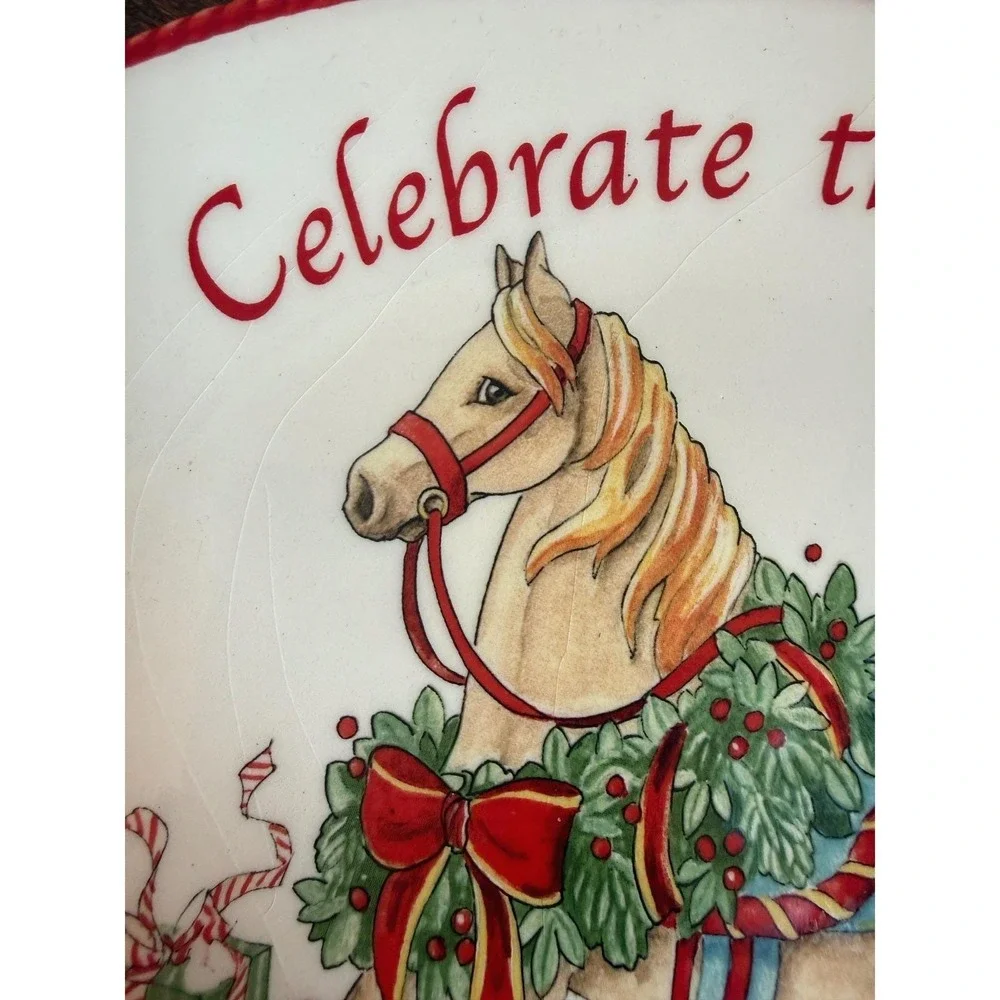 Fitz and Floyd Celebrate the Season Rocking Horse Tray - Vintage Christmas Tray